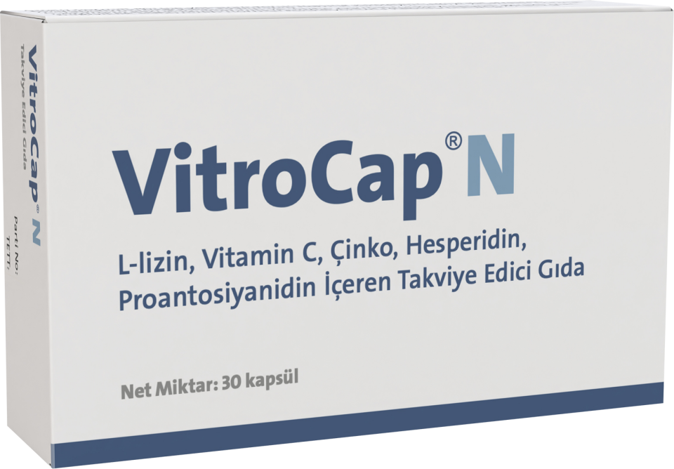 Vitrocap N 30 Kapsül L-lizin Vitamin C Çinko Hesperidin İçeren Takviye Edici Gıda
